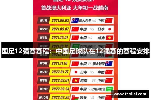 国足12强赛赛程：中国足球队在12强赛的赛程安排