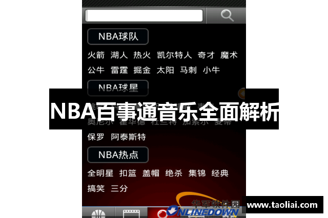 NBA百事通音乐全面解析